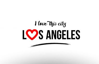 Los angeles şehir adını seviyorum kalp ziyaret turizm logo simge tasarım