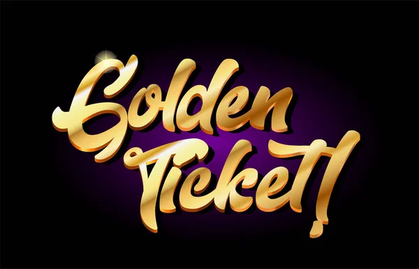 Arany jegyet 3d arany arany szöveg fém logo ikonra design handwri — Stock Vector
