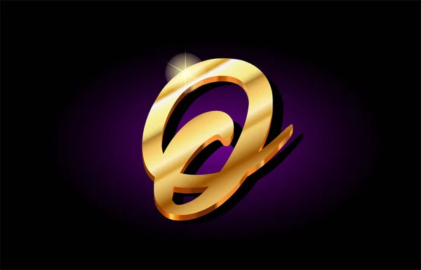 O abecedě dopis zlatý 3d logo ikony designu — Stockový vektor
