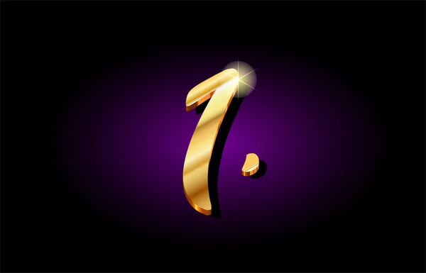 1 un numero cifra dorata 3d logo icona design — Vettoriale Stock