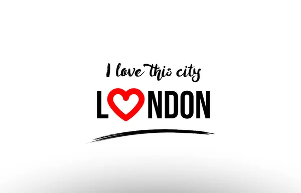 Nome da cidade de Londres amor coração visitar turismo logotipo ícone design — Vetor de Stock