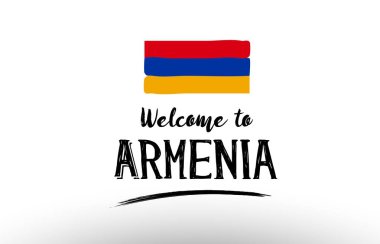 Ermenistan ülke bayrağı logo kartı afiş tasarım poster için hoş geldiniz