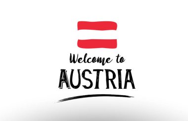 Avusturya ülke bayrağı logo kartı afiş tasarım poster için hoş geldiniz