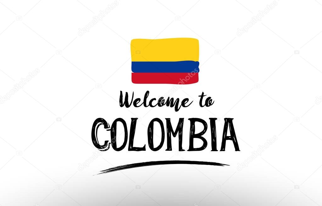 welcome to colombia country flag logo card banner design poster