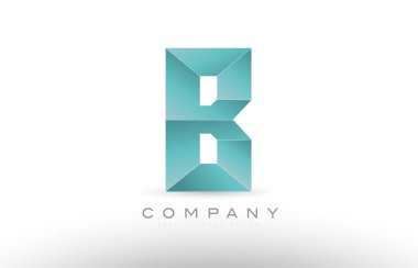 b Alfabe harf yeşil logo simge tasarım