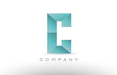 c Alfabe harf yeşil logo simge tasarım