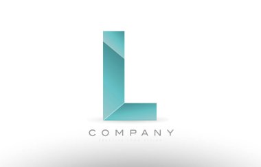 l Alfabe harf yeşil logo simge tasarım