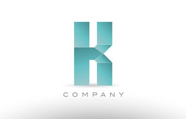 k Alfabe harf yeşil logo simge tasarım