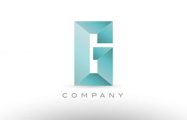 g Alfabe harf yeşil logo simge tasarım