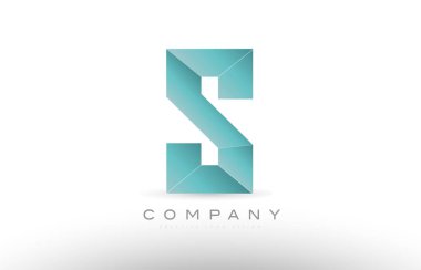 s Alfabe harf yeşil logo simge tasarım