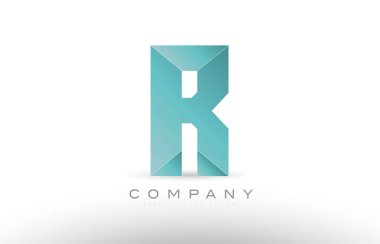 r Alfabe harf yeşil logo simge tasarım