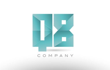 Q8 q 8 Alfabe harf sayı kombinasyonu yeşil logo simgesi tasarım