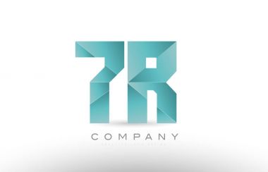 7R 7 r Alfabe harf sayı kombinasyonu yeşil logo simgesi tasarım