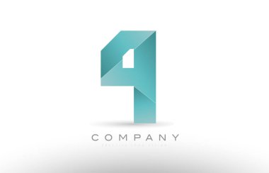4 dört numara sayısal basamak yeşil logo simge tasarım
