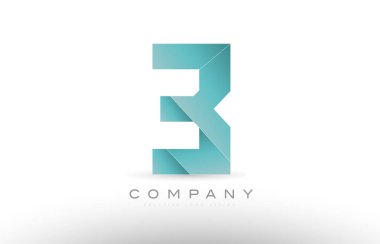 3 üç numara sayısal basamak yeşil logo simge tasarım