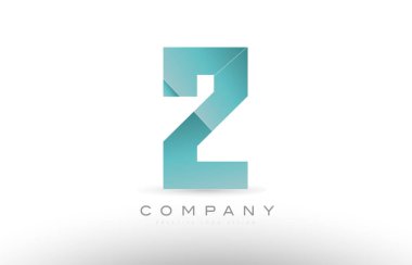 2 iki numara sayısal basamak yeşil logo simge tasarım