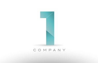 1 bir numara sayısal basamak yeşil logo simge tasarım