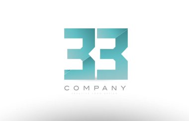 33 numara sayısal basamak yeşil logo simge tasarım