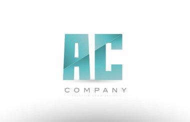 AC bir c Alfabe harf yeşil logo simge tasarım