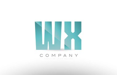 WX Alfabe harf yeşil logo simge tasarım x w