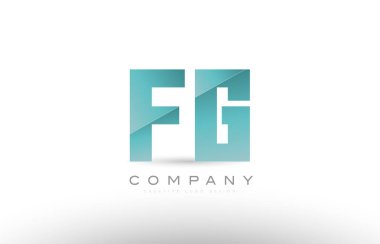 FG f g Alfabe harf yeşil logo simge tasarım
