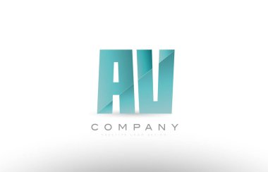 av v Alfabe harf yeşil logo simge tasarım