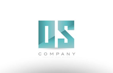 OS o s Alfabe harf yeşil logo simge tasarım