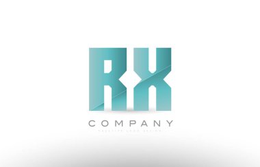 RX r x Alfabe harf yeşil logo simge tasarım