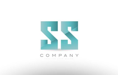 SS s s Alfabe harf yeşil logo simge tasarım