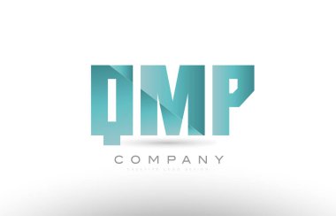qmp q m p alfabesi üç 3 mektup yeşil logo simge tasarım
