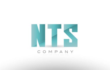NTS n t d alfabesi üç 3 mektup yeşil logo simge tasarım