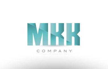 MKK m k k alfabesi üç 3 mektup yeşil logo simge tasarım