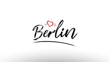 Berlin Avrupa Avrupa şehir adını seviyorum kalp turizm logo simgesi de
