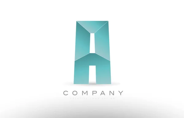 Um alfabeto letra verde logotipo ícone design —  Vetores de Stock