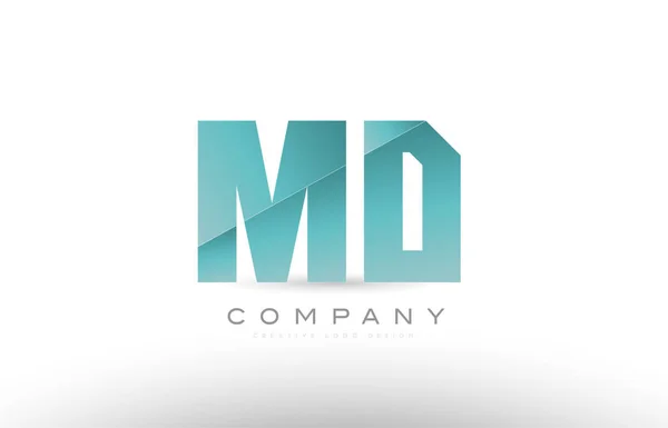 MD m d alfabetet brev grön logo ikon design — Stock vektor
