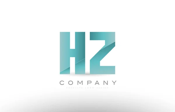Hz h z lettre alphabet vert logo icône design — Image vectorielle