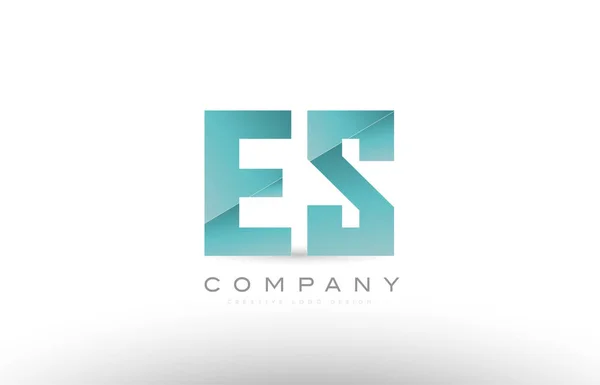 Es e s alphabet letter green logo icon design — Stock Vector