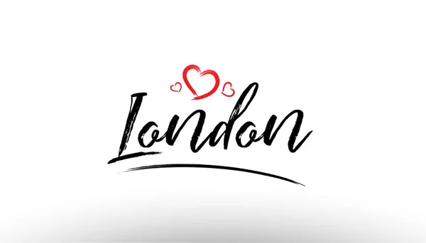 London europe nome della città europea amore cuore turismo logo icona de — Vettoriale Stock