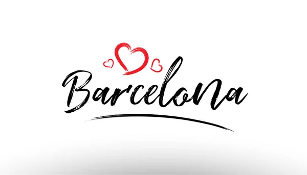 Barcelona europe european city name love heart tourism logo icon — Stock Vector