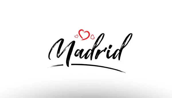 Madrid europa cidade europeia nome amor coração turismo logotipo ícone de —  Vetores de Stock