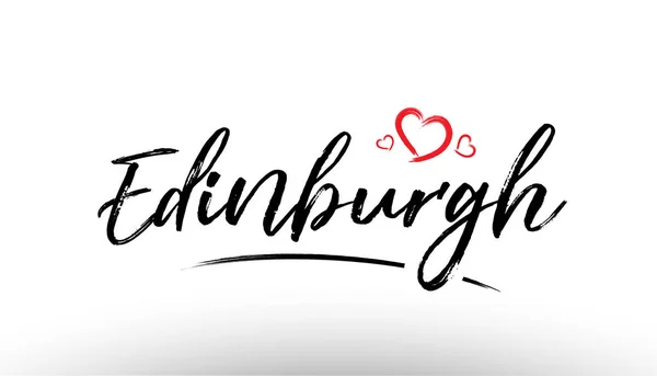 Edinburgh europa cidade europeia nome amor coração turismo logotipo ícone — Vetor de Stock