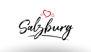 Salzburg Avrupa Avrupa şehir adını seviyorum kalp turizm logo simge 