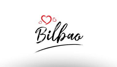 Bilbao Avrupa Avrupa şehir adını seviyorum kalp turizm logo simgesi de