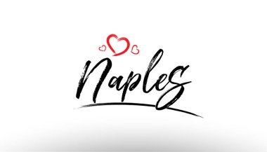 Napoli Avrupa Avrupa şehir adını seviyorum kalp turizm logo simgesi de