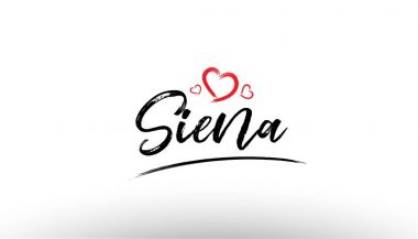 Siena Avrupa Avrupa şehir adını seviyorum kalp turizm logo simge des