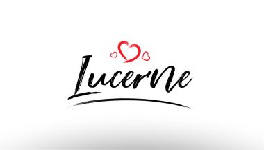 Lucerne Avrupa Avrupa şehir adını seviyorum kalp turizm logo simge d