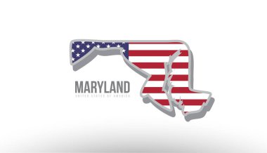 İlçe devlet vektör çizim bizimle Amerika Birleşik Devletleri bayrağı