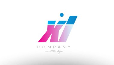 XL x l Alfabe harf kombinasyonu pembe mavi kalın logo simge des