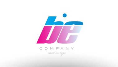 b e Alfabe harf kombinasyonu pembe mavi kalın logo simge desi olmak