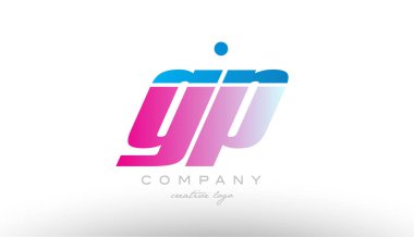 GP g p Alfabe harf kombinasyonu pembe mavi kalın logo simge desi